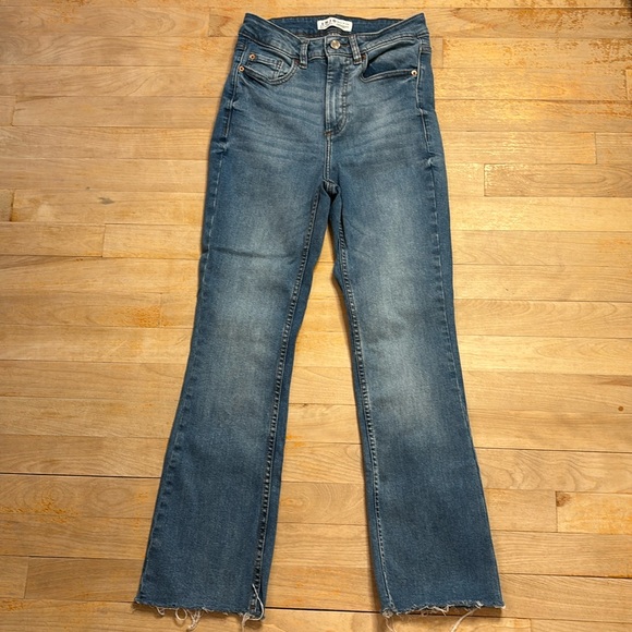 PRIMARK High Waist Raw Hem Bootcut Ankle Jeans - Picture 3 of 12